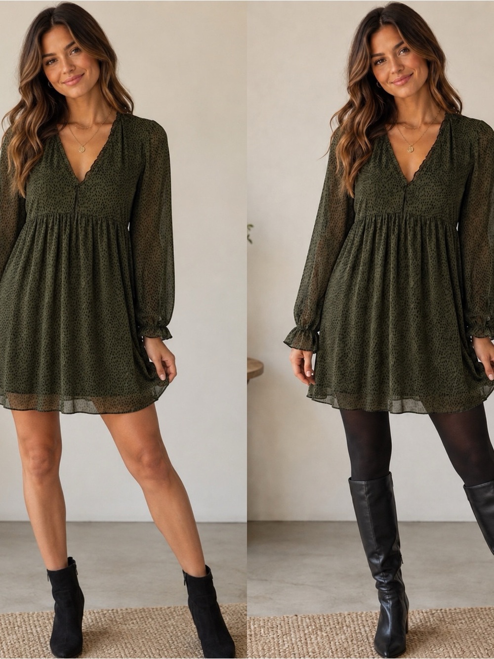 Zara Leopard Print Chiffon Mini Dress